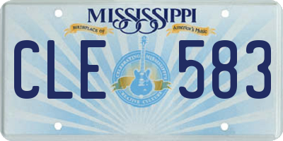 MS license plate CLE583