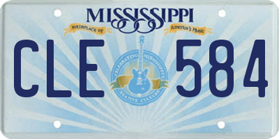 MS license plate CLE584
