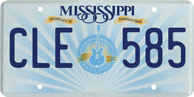 MS license plate CLE585
