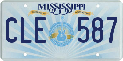 MS license plate CLE587