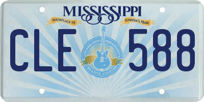 MS license plate CLE588