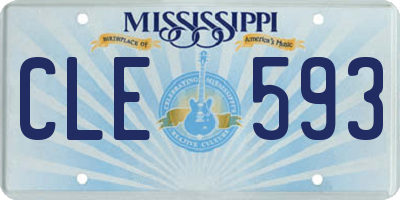 MS license plate CLE593