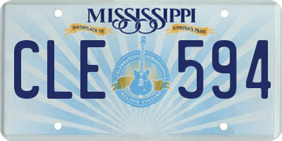 MS license plate CLE594