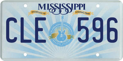 MS license plate CLE596
