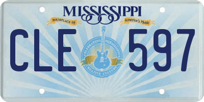 MS license plate CLE597