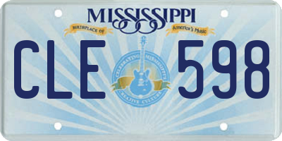 MS license plate CLE598