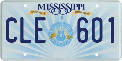 MS license plate CLE601