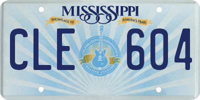 MS license plate CLE604