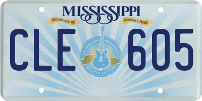 MS license plate CLE605