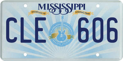 MS license plate CLE606