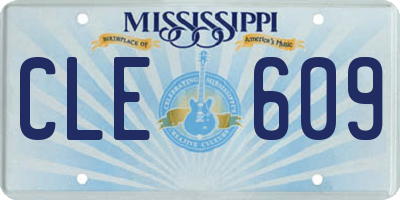 MS license plate CLE609
