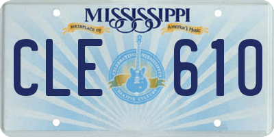 MS license plate CLE610