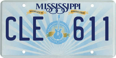 MS license plate CLE611