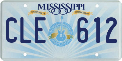 MS license plate CLE612