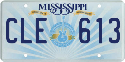 MS license plate CLE613