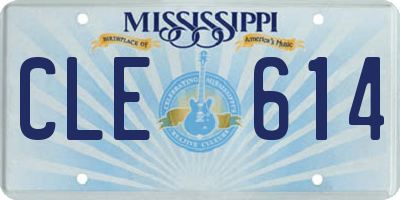 MS license plate CLE614