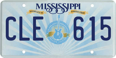 MS license plate CLE615