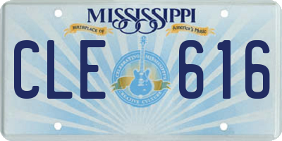 MS license plate CLE616