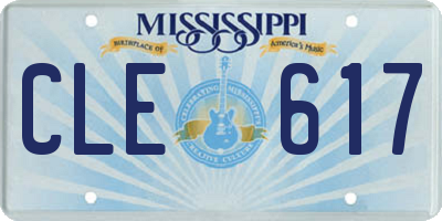 MS license plate CLE617