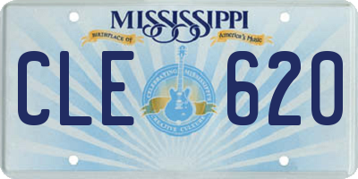 MS license plate CLE620