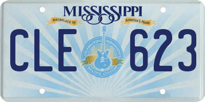MS license plate CLE623