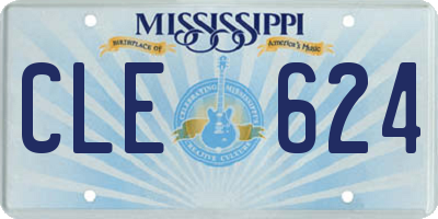 MS license plate CLE624