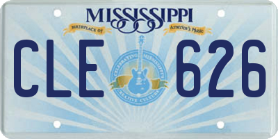 MS license plate CLE626