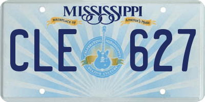 MS license plate CLE627