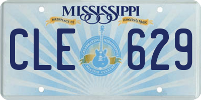 MS license plate CLE629