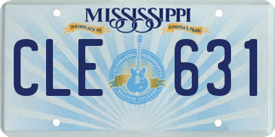 MS license plate CLE631