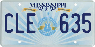 MS license plate CLE635