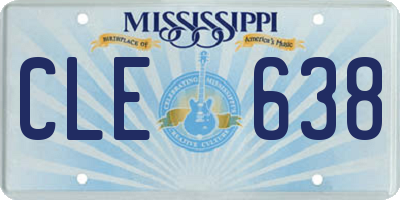 MS license plate CLE638