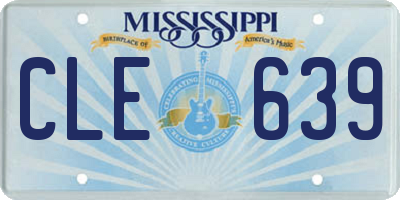MS license plate CLE639