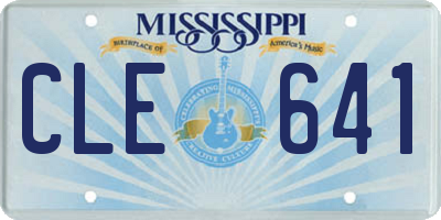 MS license plate CLE641