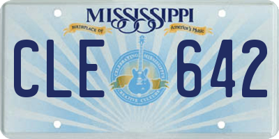 MS license plate CLE642
