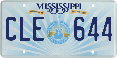 MS license plate CLE644