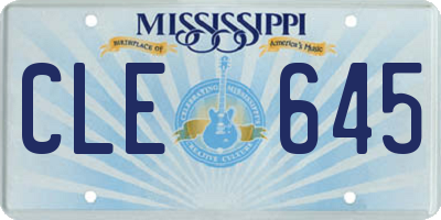 MS license plate CLE645