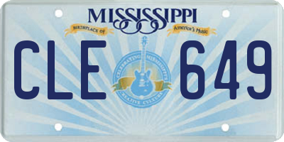 MS license plate CLE649