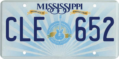 MS license plate CLE652