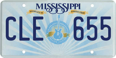 MS license plate CLE655