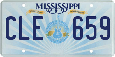 MS license plate CLE659
