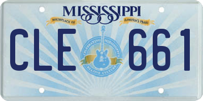 MS license plate CLE661