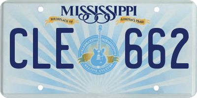MS license plate CLE662