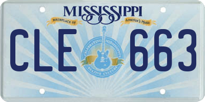 MS license plate CLE663