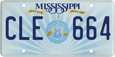 MS license plate CLE664