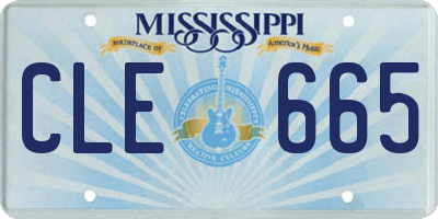 MS license plate CLE665