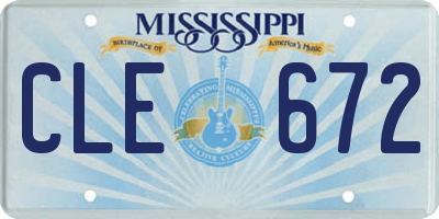 MS license plate CLE672