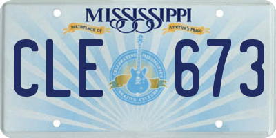 MS license plate CLE673