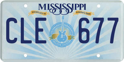 MS license plate CLE677