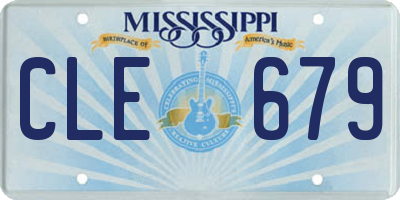 MS license plate CLE679